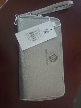CXL BY CHRISTIAN LACROIX Metallic Silver Wristlet Clutch